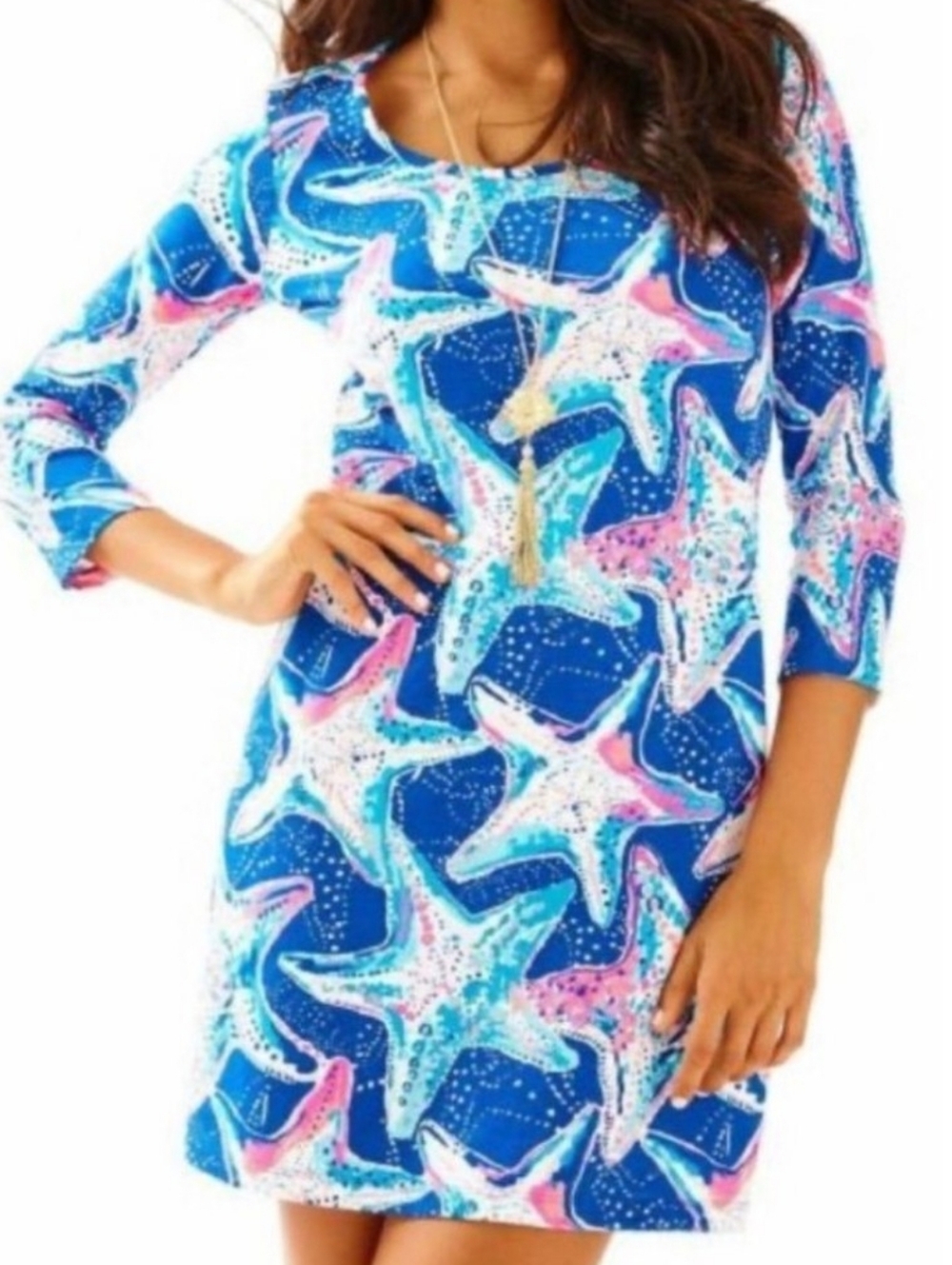 NWT Lilly Pulitzer Beacon Dress Indigo Star Struck Medium